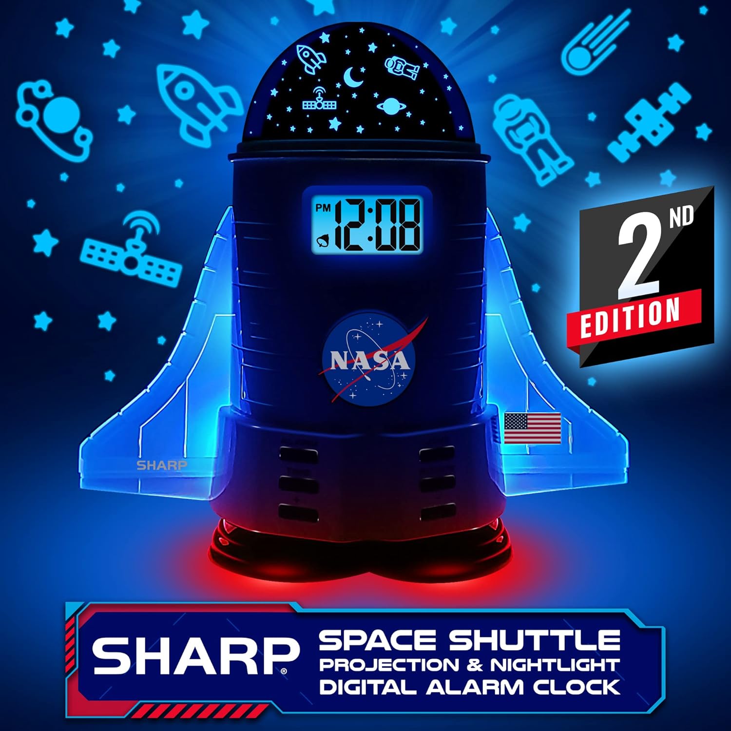 Sharp NASA Space Shuttle Alarm Clock with Night Light