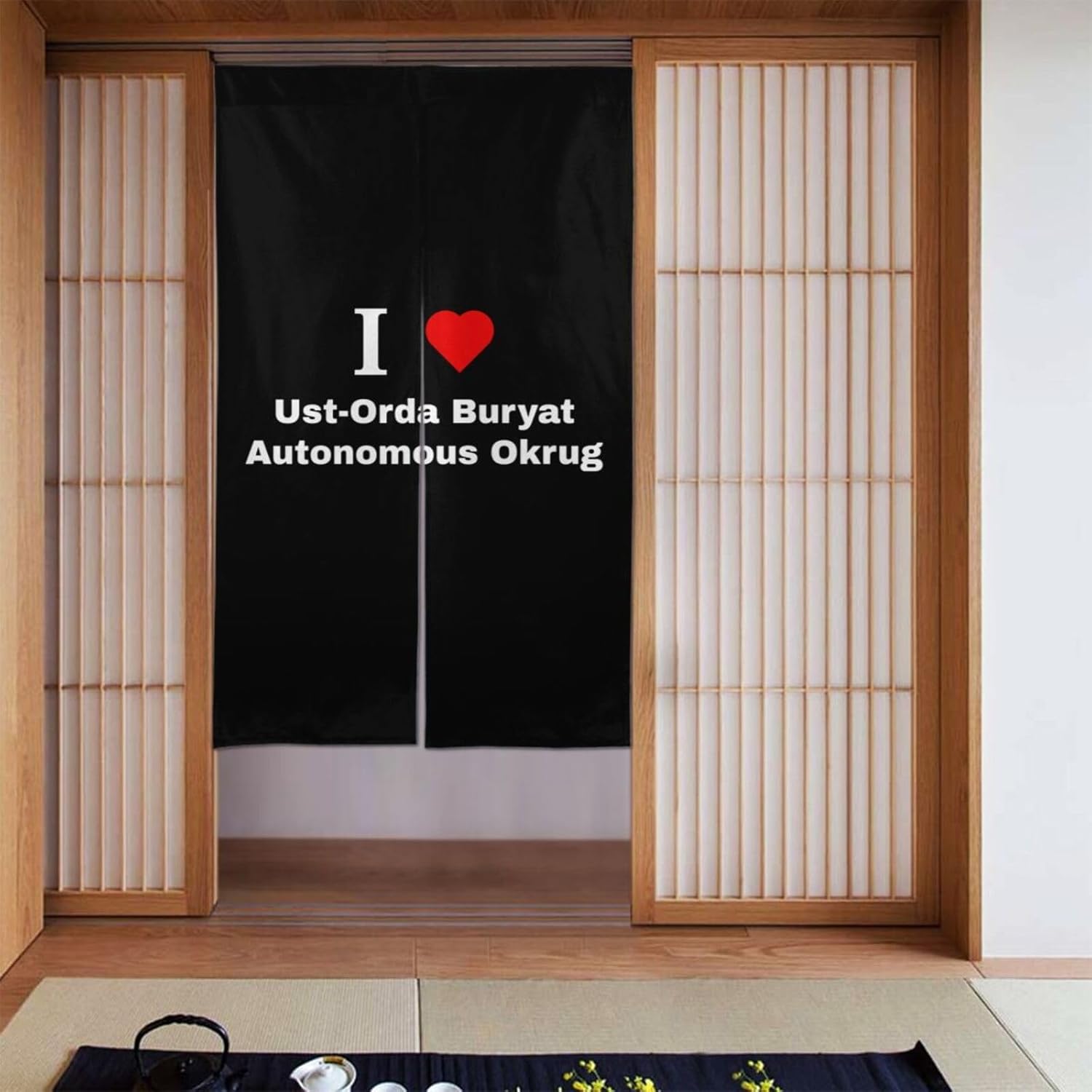 I Love Ust-Orda Buryat Blackout Curtains Doorway 34x56in
