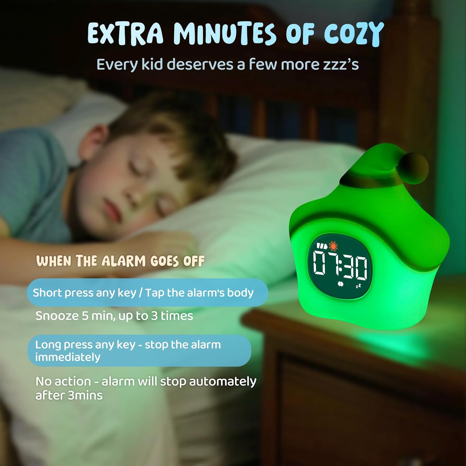 Star Alarm Clock with Night Light for Kids