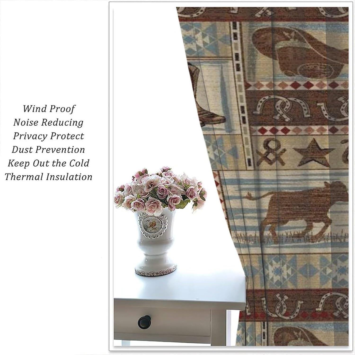 Rustic Bear Curtains 2 Panel Set 42x45 Inch