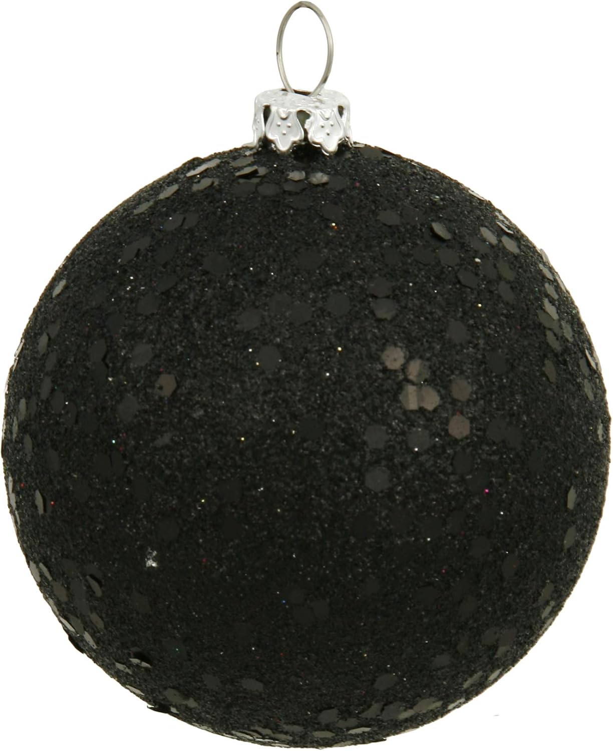 Vickerman 6 Inch Black Sequin Ball Ornament 4 per Bag