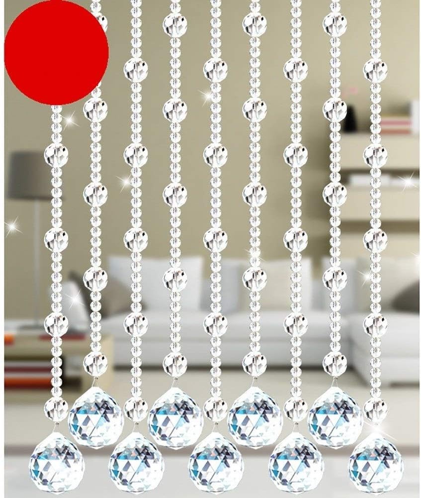 Beaded Curtain with Crystal Beads for Doorway Decor