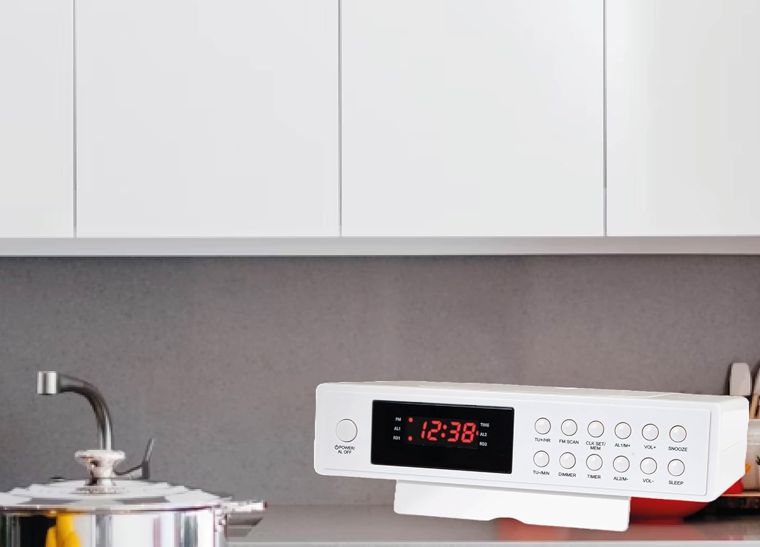 HX-155CR Kitchen Clock Radio with Timer and Dual Alarm