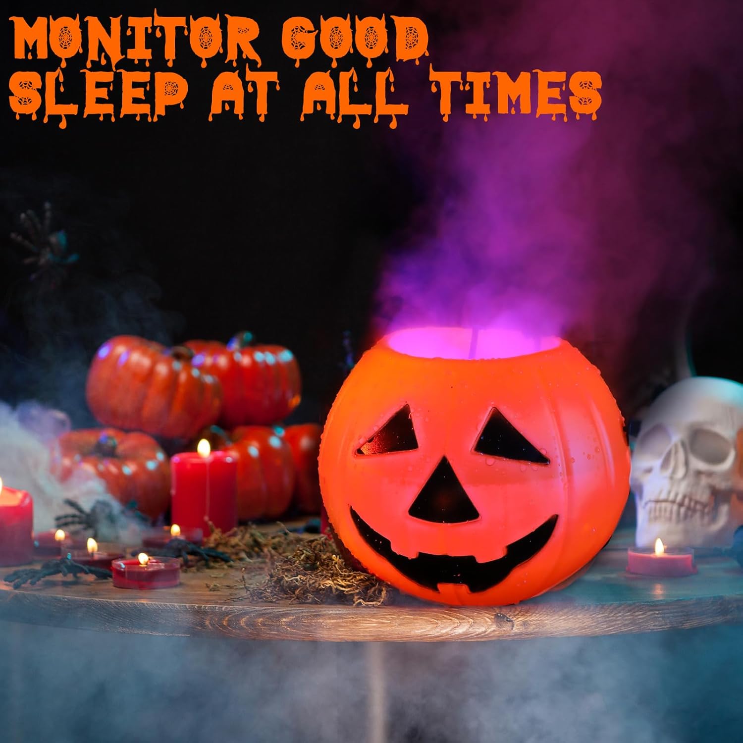 Retisee 12 Pack Halloween Mist Maker Fogger with LED Light