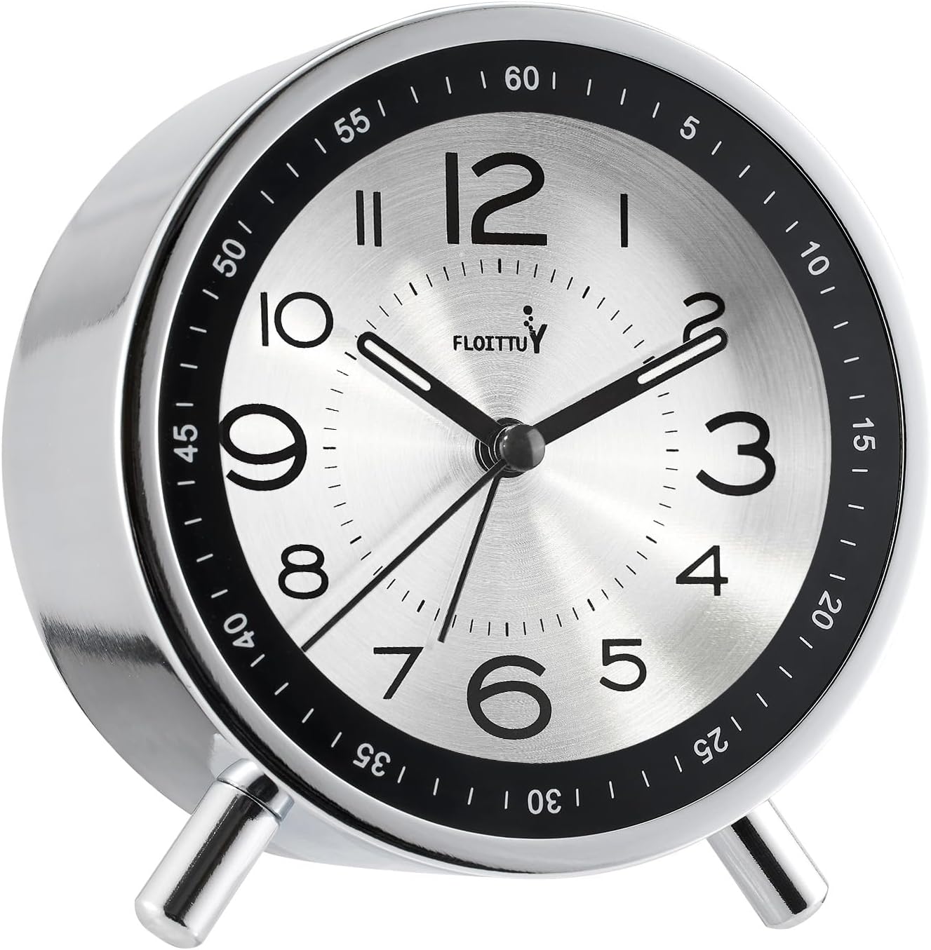 Super Silent Alarm Clock with Night Light and Retro Design