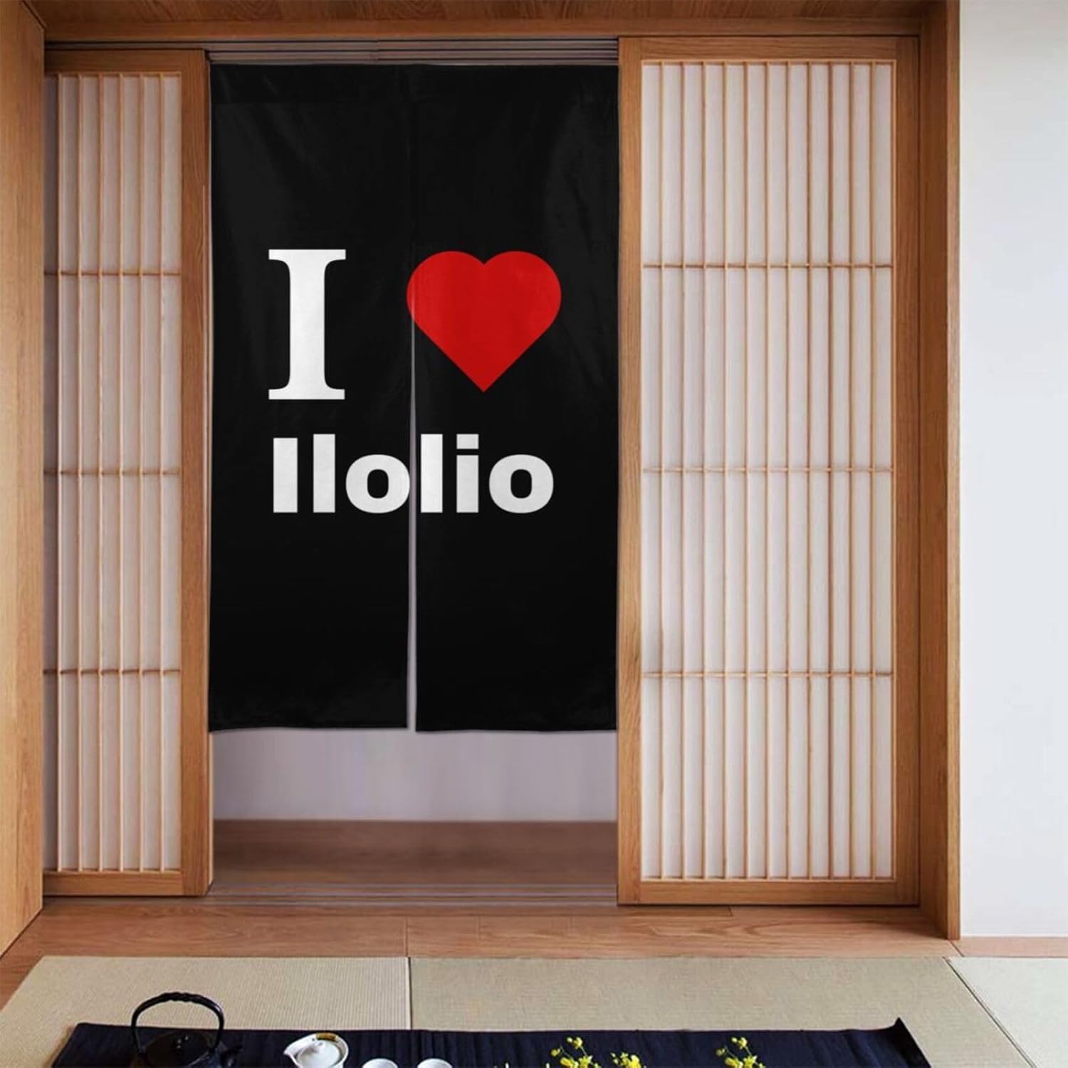I Love Ilolio Blackout Curtains 34x56in Door Partition