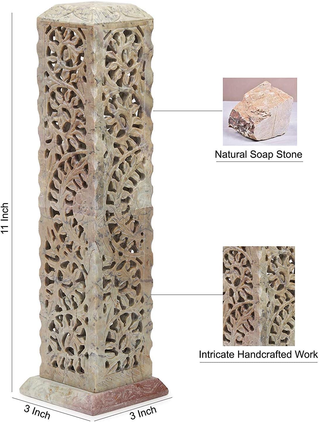 Carry Me Handmade Marble Soapstone Incense Stick Holder