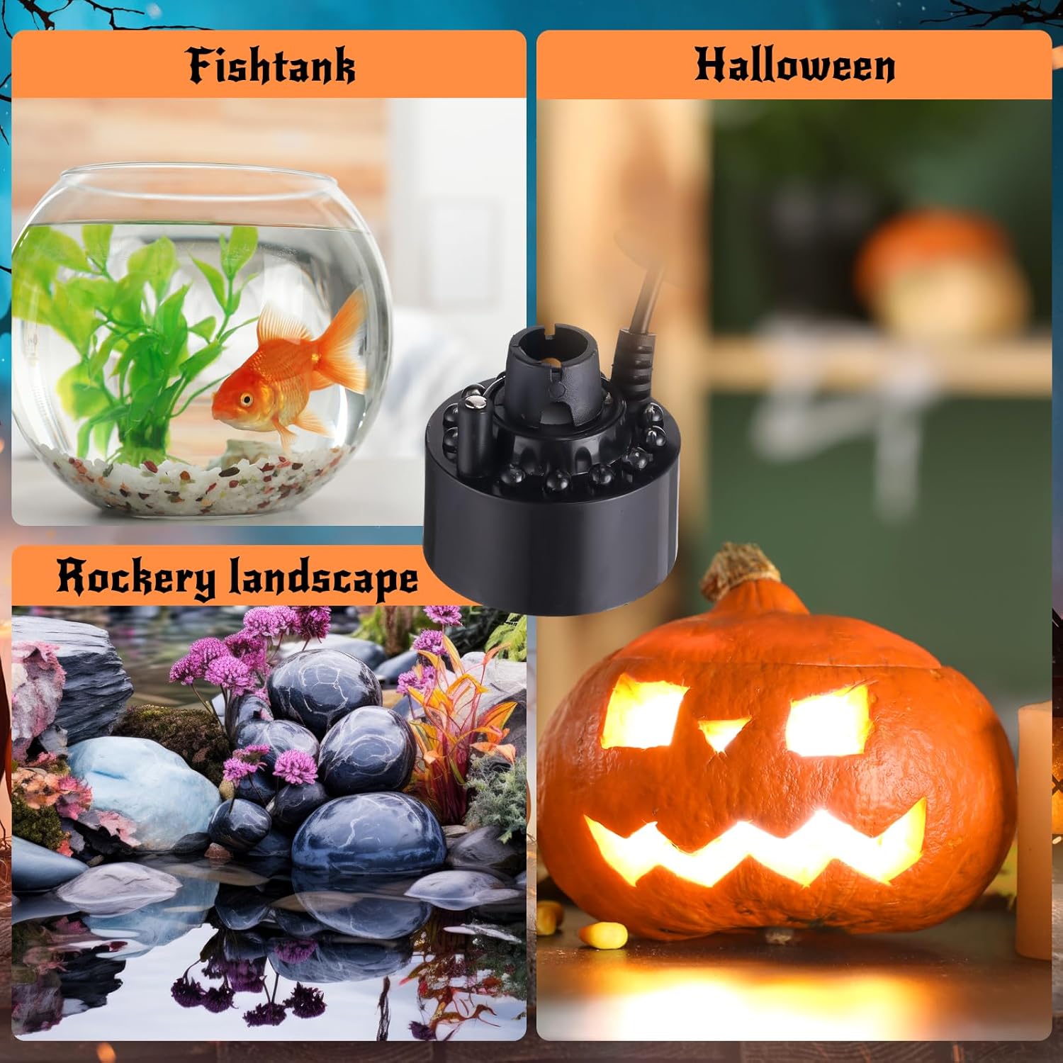 VIHOSE Halloween Mist Maker Fogger with LED Lights