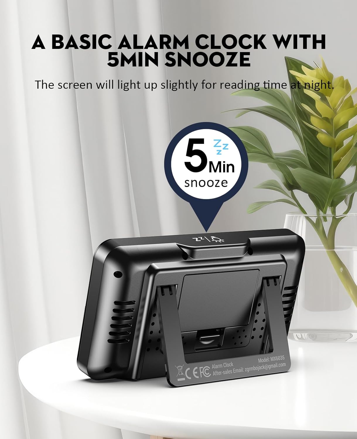 Atomic Alarm Clock with Night Light and Temp Humidity Monitoring