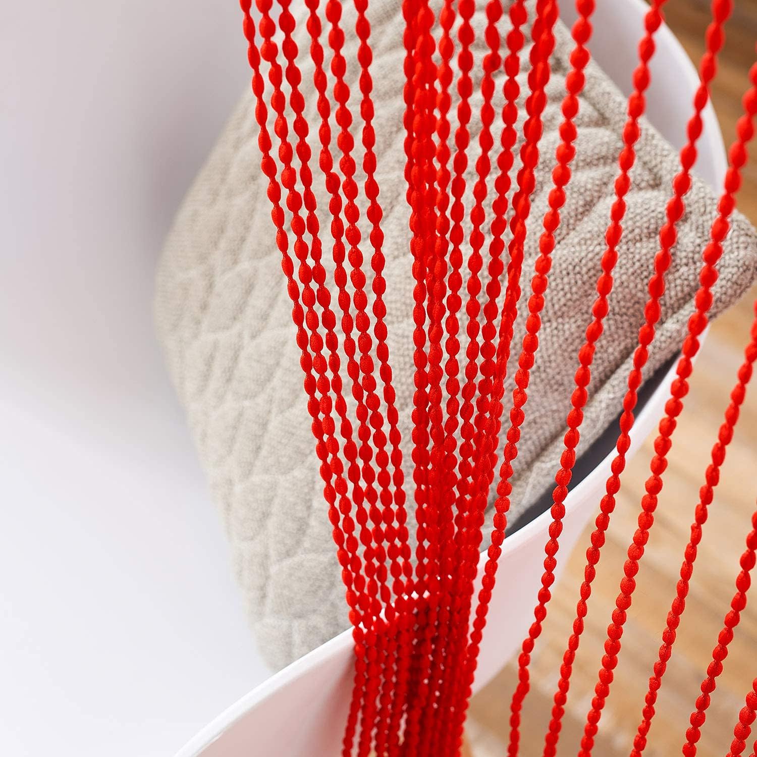 Red Spaghetti String Curtain Panel 100x220cm Doorway Privacy Decor
