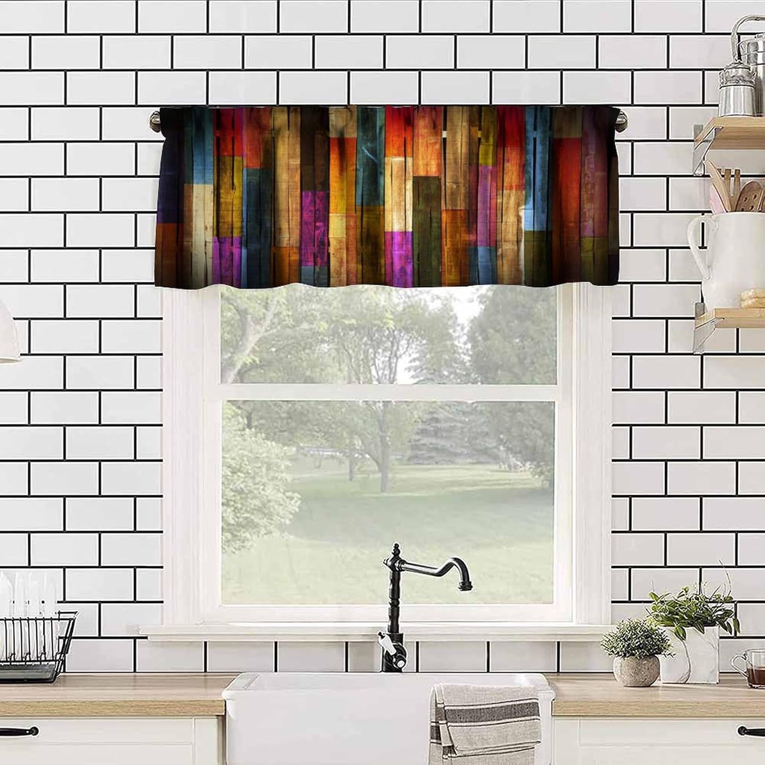 Rustic Barn Door Blackout Curtains 2 Panel Rod Pocket