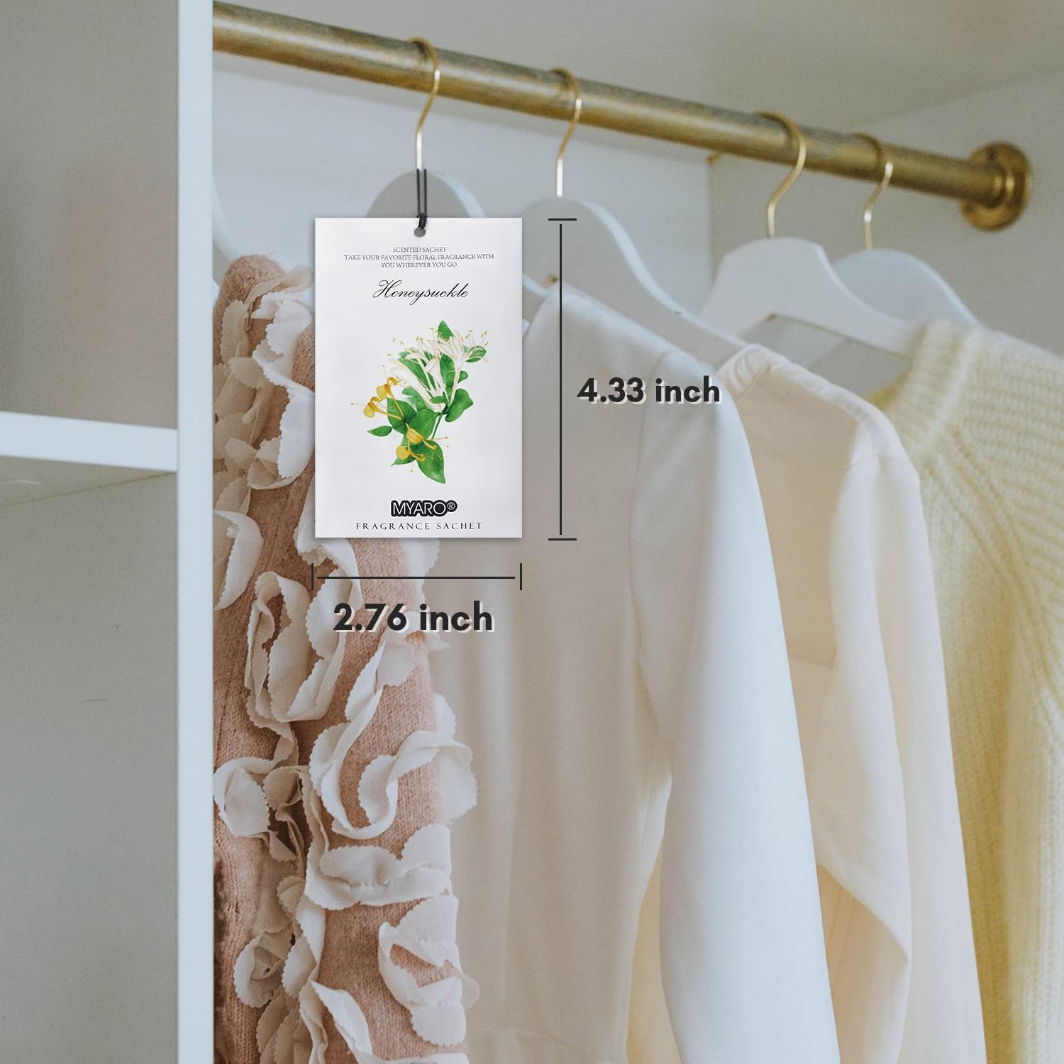 MYARO 12 Pack Honeysuckle Scented Sachets for Drawer and Closet