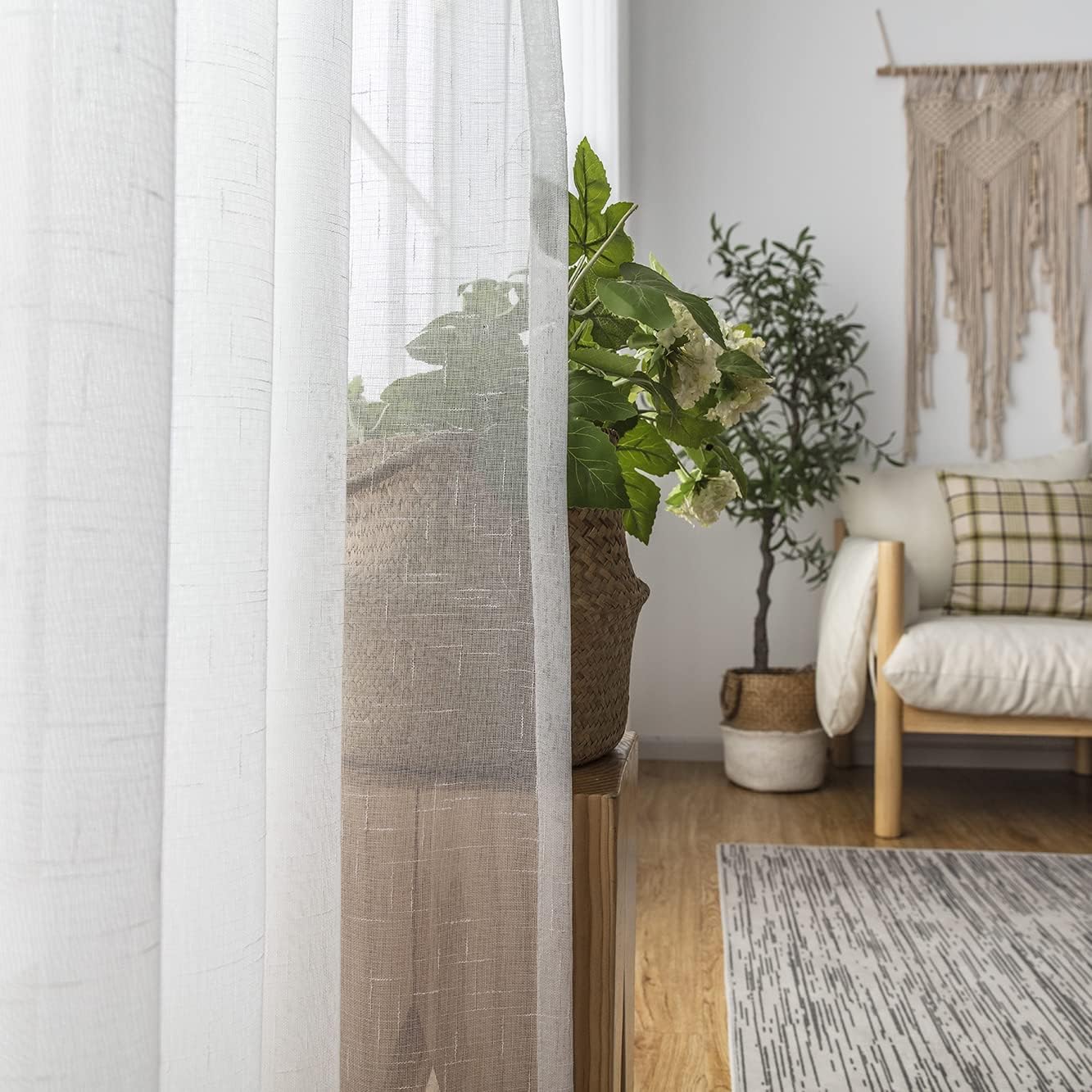 Off White Sheer Curtains 92 Inch Custom 2 Panels