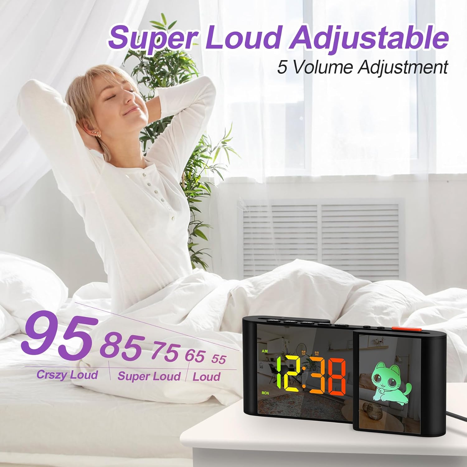 SZELAM Alarm Clock with RGB Light and Mirror