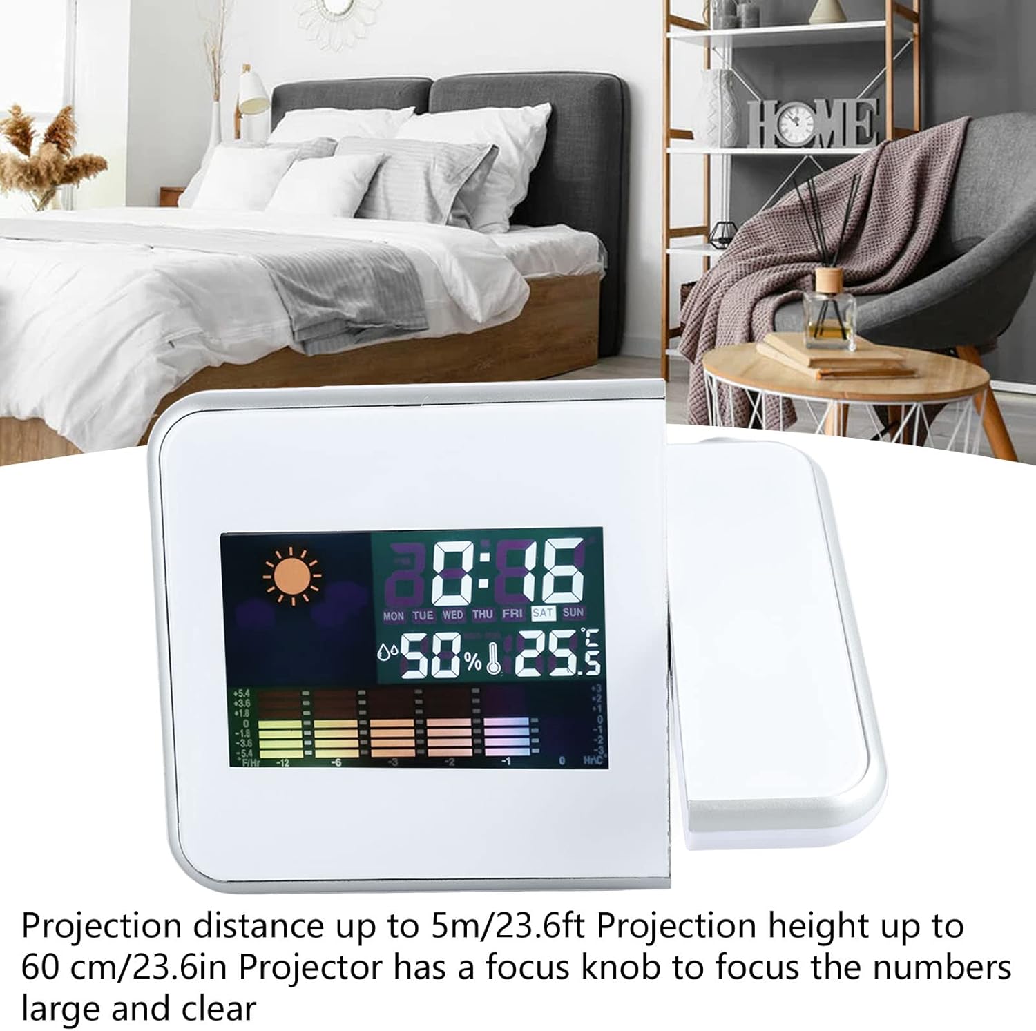 GOWENIC Projection Alarm Clock with Rotatable Display