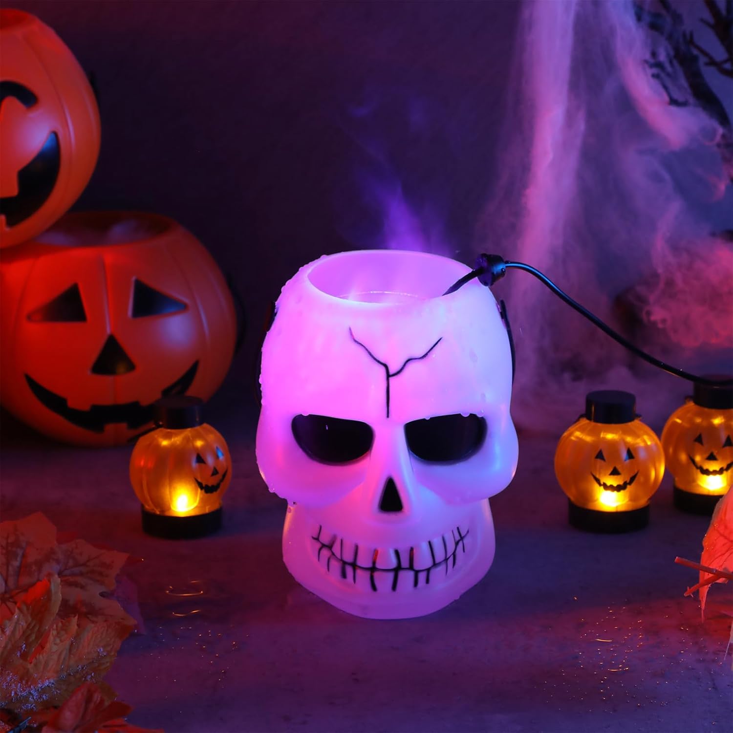 Retisee 12 Pack Halloween Mist Maker Fogger with LED Light