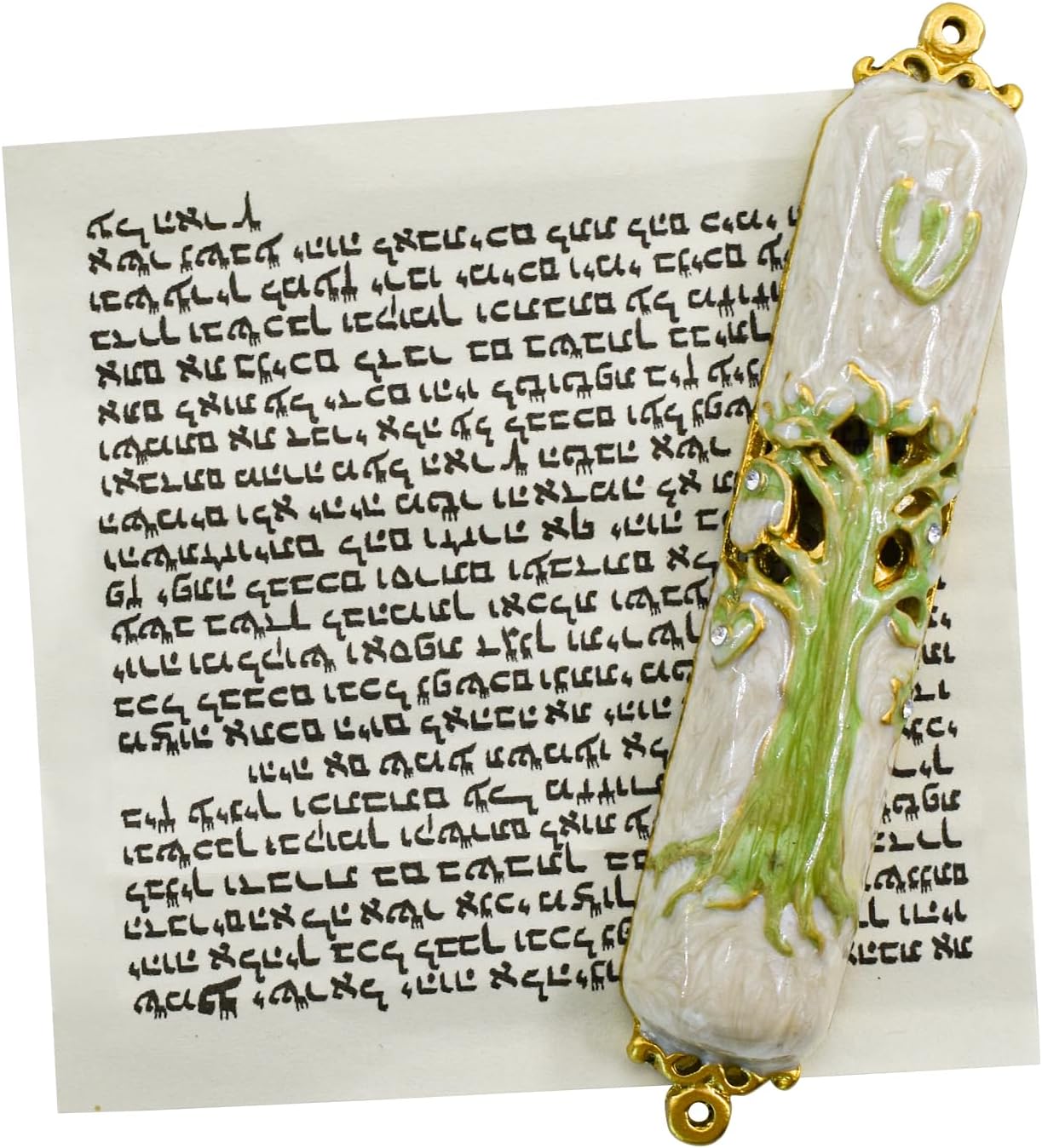MrMrKura Green Mezuzah Door Scroll Holder