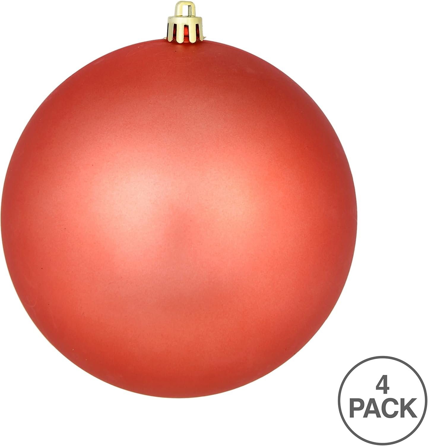 Vickerman 475 Coral Matte Ball Ornament 4Pack