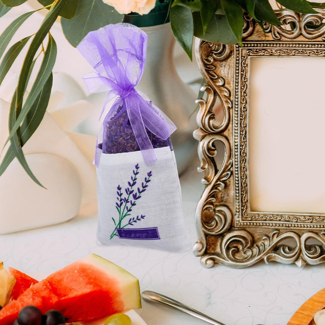 DOITOOL Lavender Sachet Bags 25 Pack - Organza Gauze with Ribbon