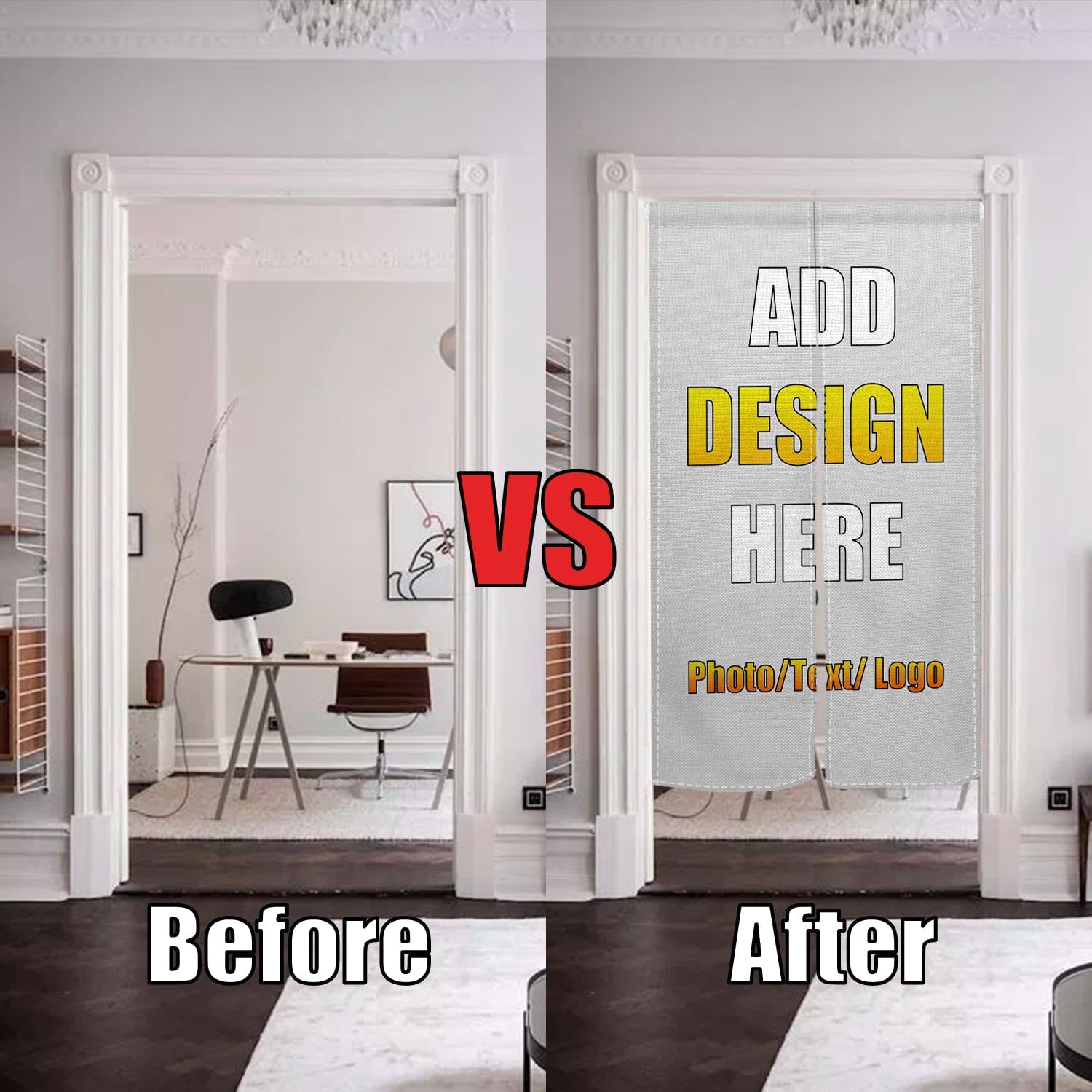 Custom Noren Curtain for Doorway with Double Sided Design