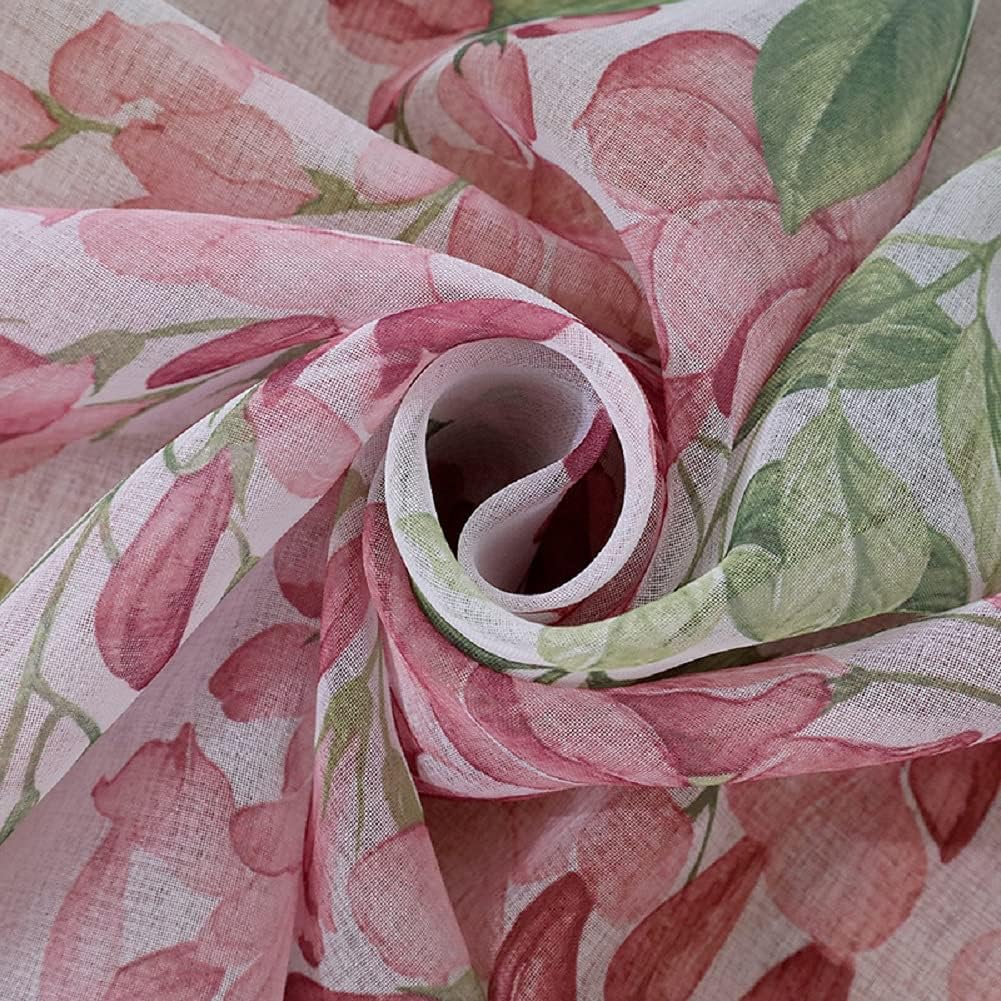 Spring Wisteria Flower Print Curtains 2 Panels