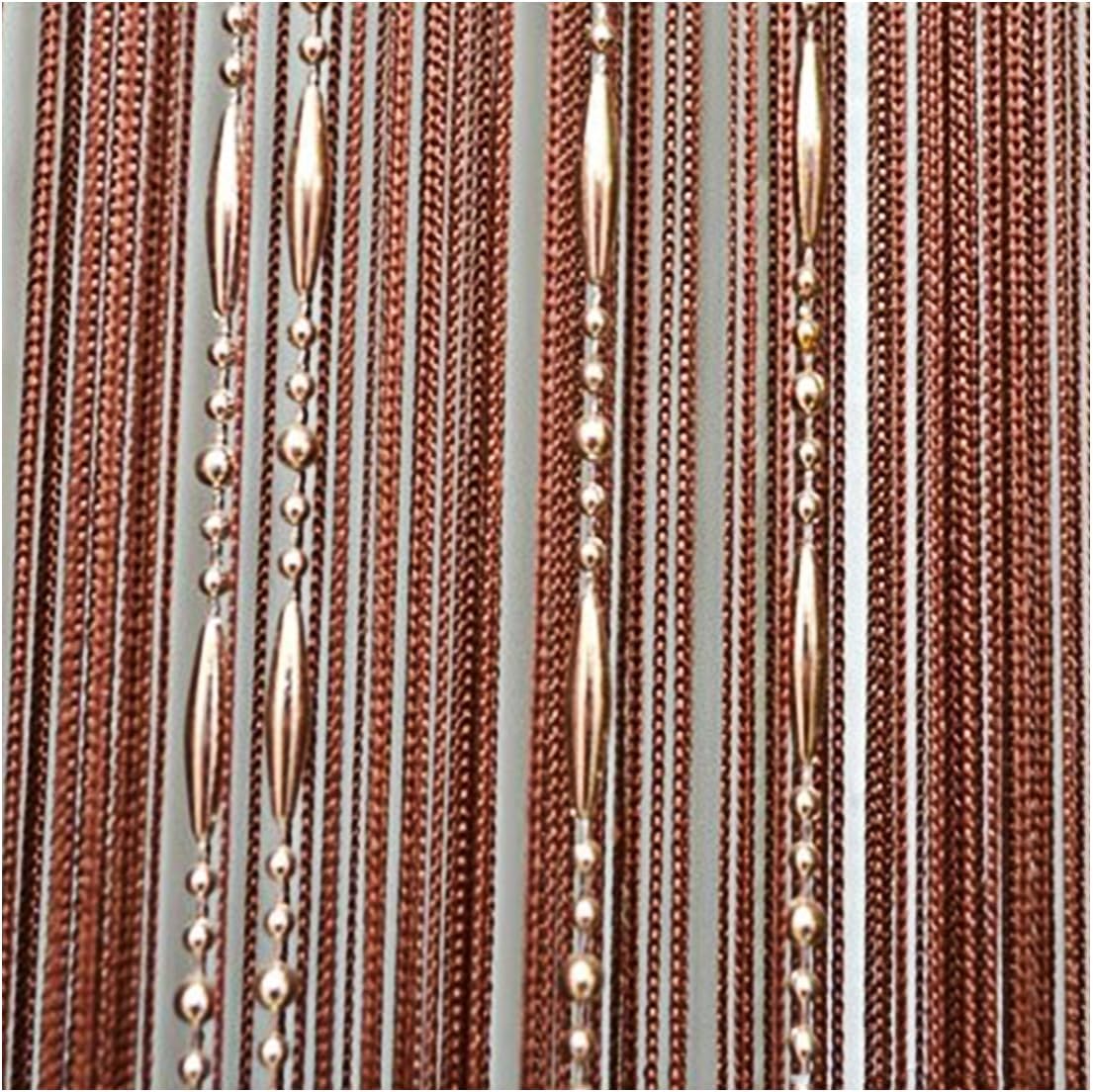 ECYC 118x118 Inch Brown Beaded Curtain Panel Divider