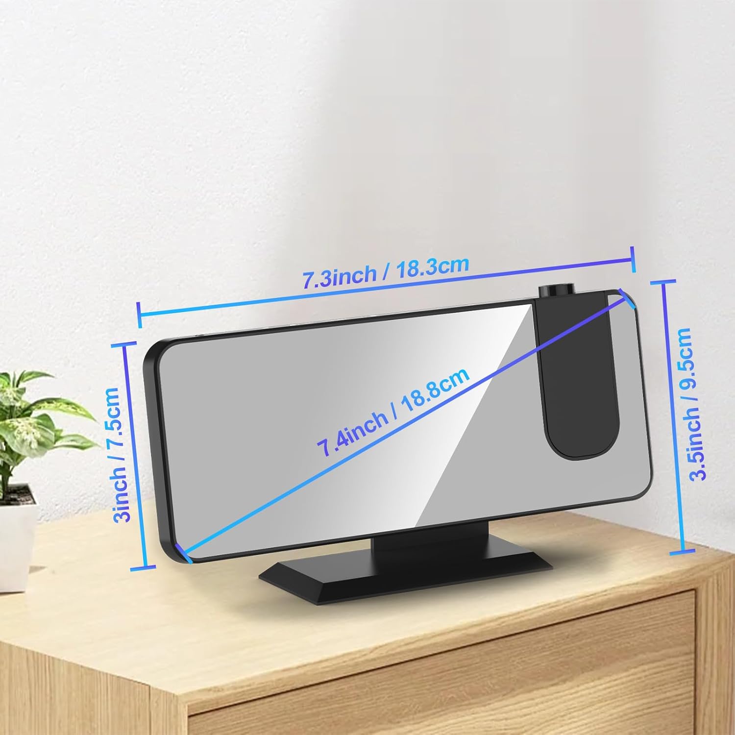 TAKRINK Projection Alarm Clock with Ceiling Projector and Dual Alarms