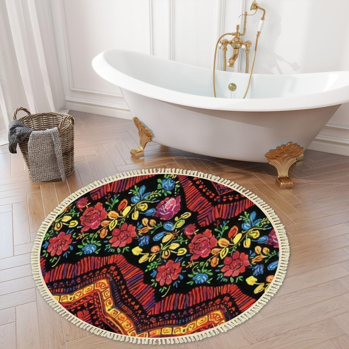 4 Round Tassel Carpet Bohemian Vintage Design