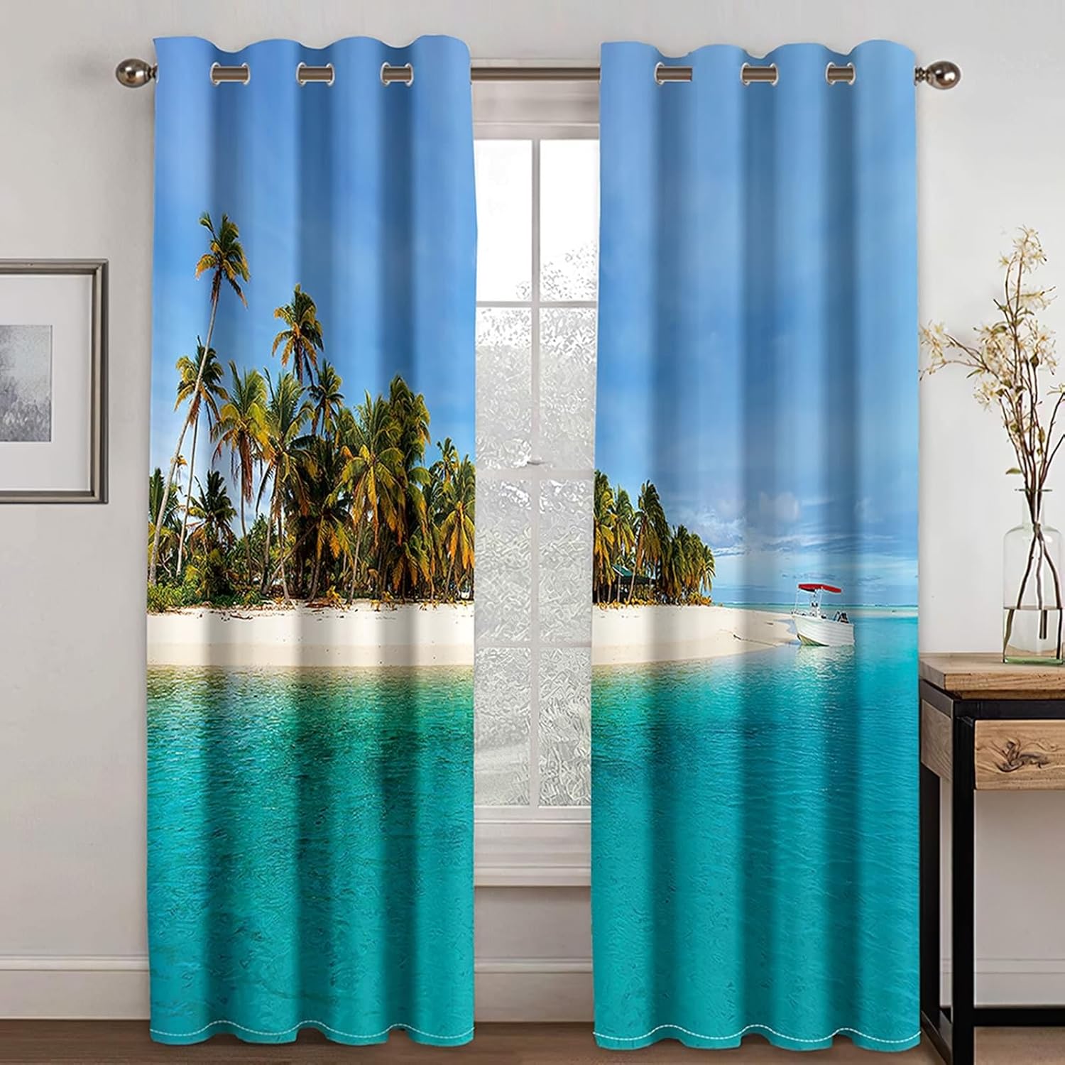 Thermal Blackout Curtains 2 Panels 34x90 Inch for Living Room