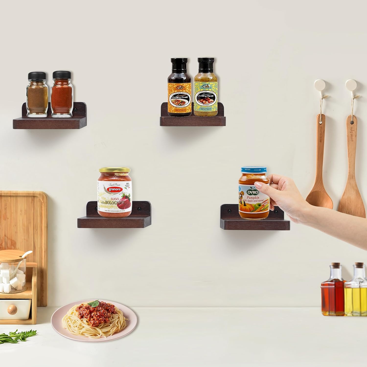 NIUBEST Small Floating Shelf 4x4 Inch Display Ledges