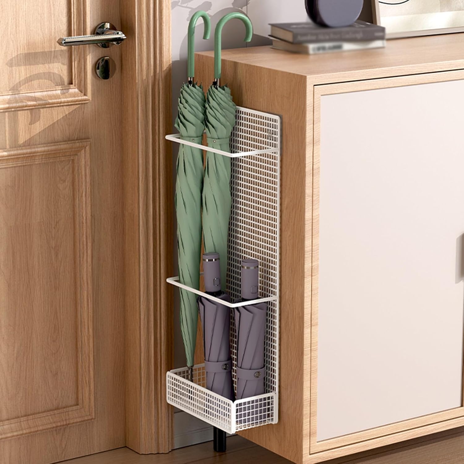 Punch-Free Wall-Mounted Umbrella Stand Black 20cm