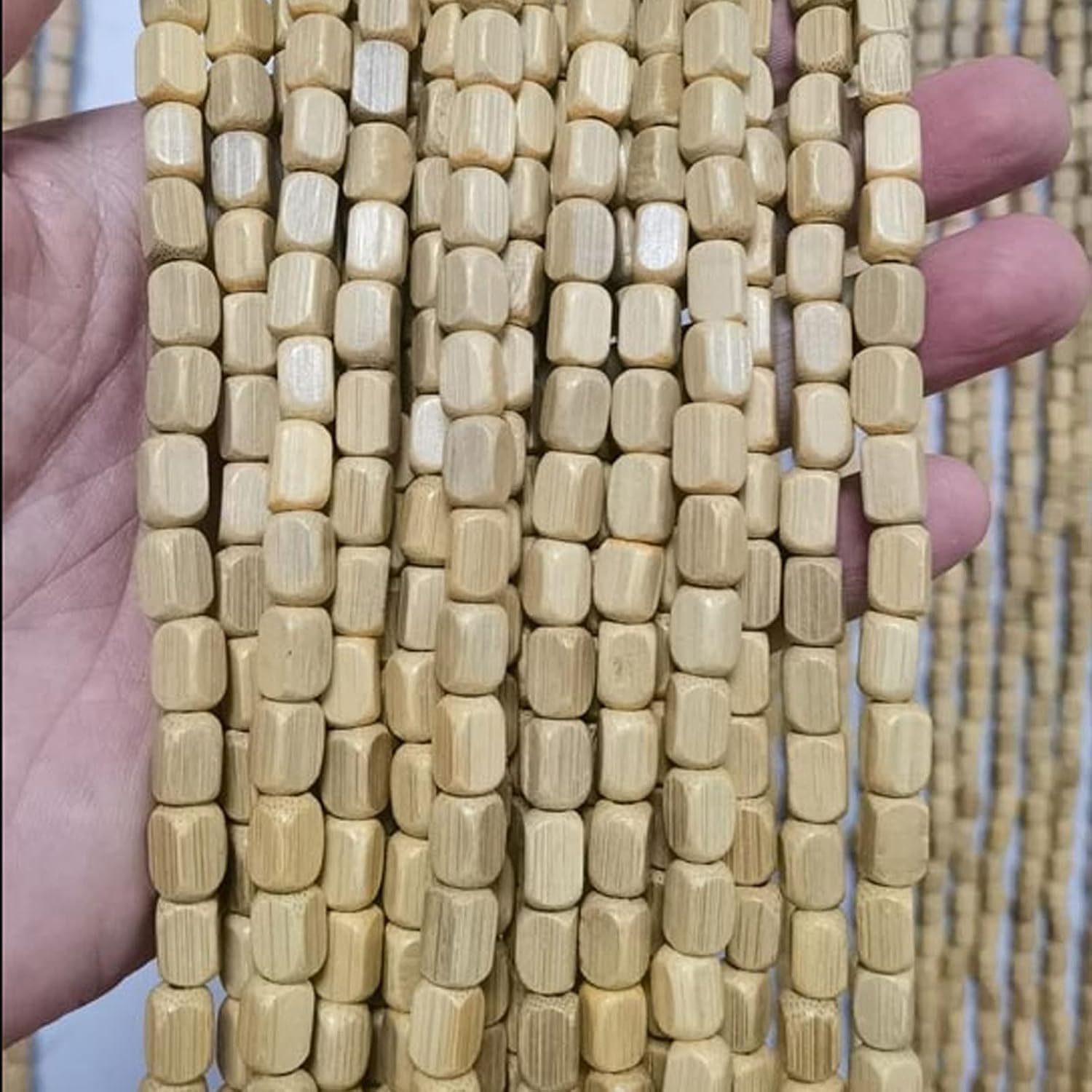 Wood Beaded Curtain for Doorway and Room Divider