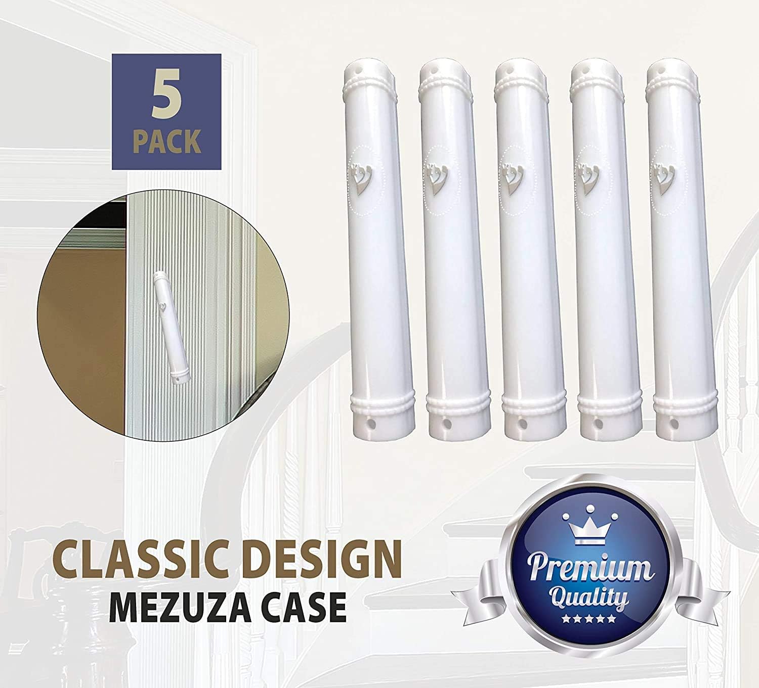 SUPER STAM Mezuzah Case Holder 5-Pack