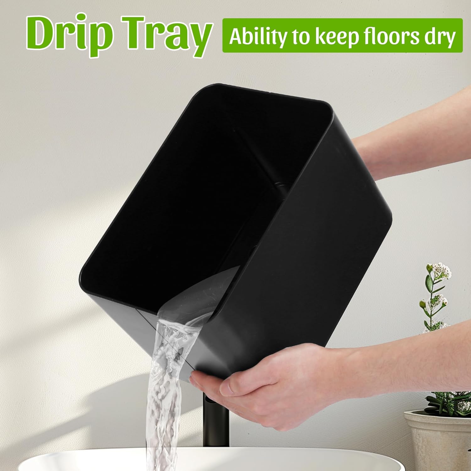 DricRoda 10 Umbrella Stand with Drip Tray Black