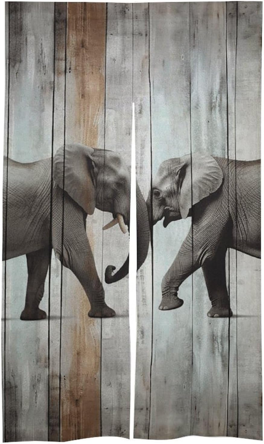 Elephant Door Curtain 57x17 Inches Wood Door Cover Tapestries