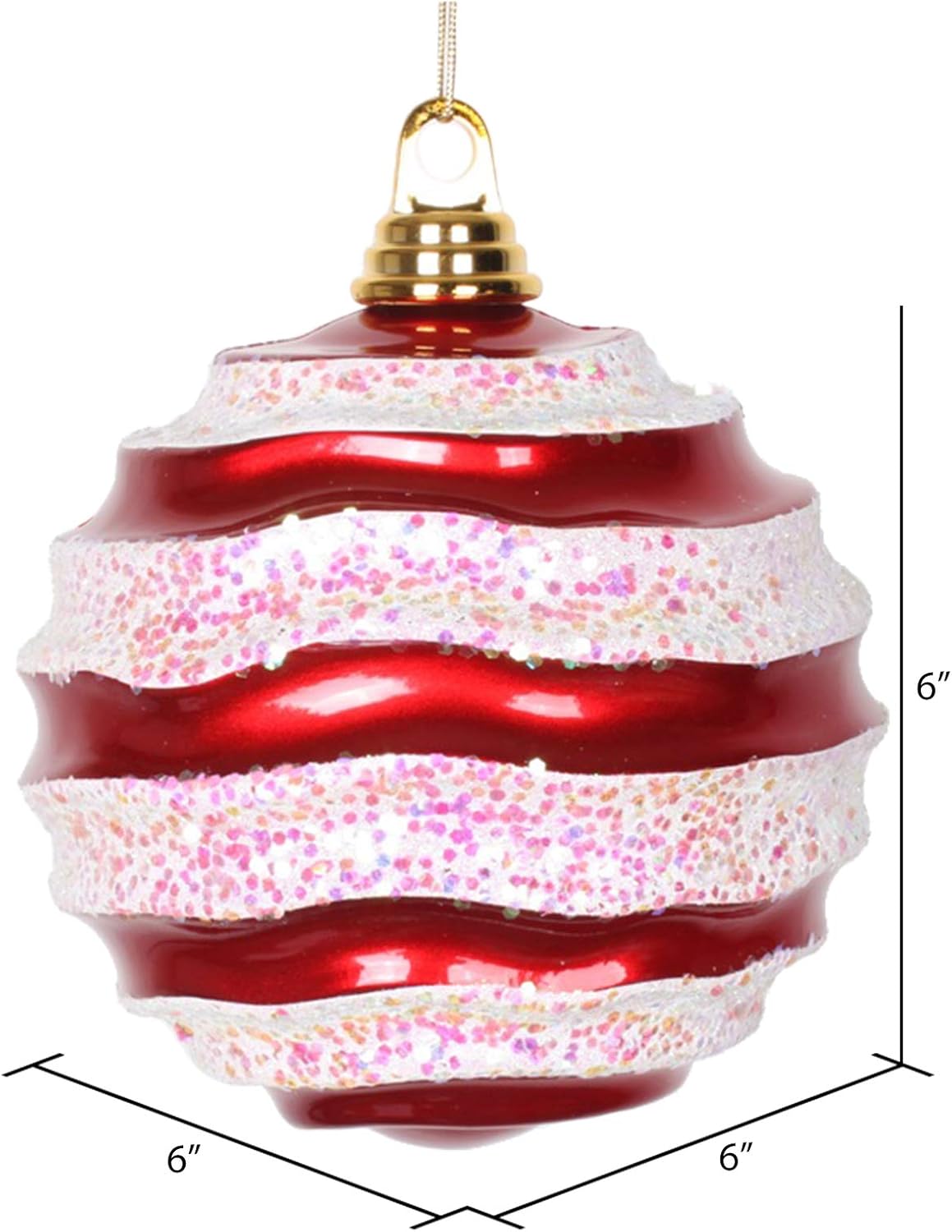 Vickerman 6 Inch Christmas Ornament Wave Ball