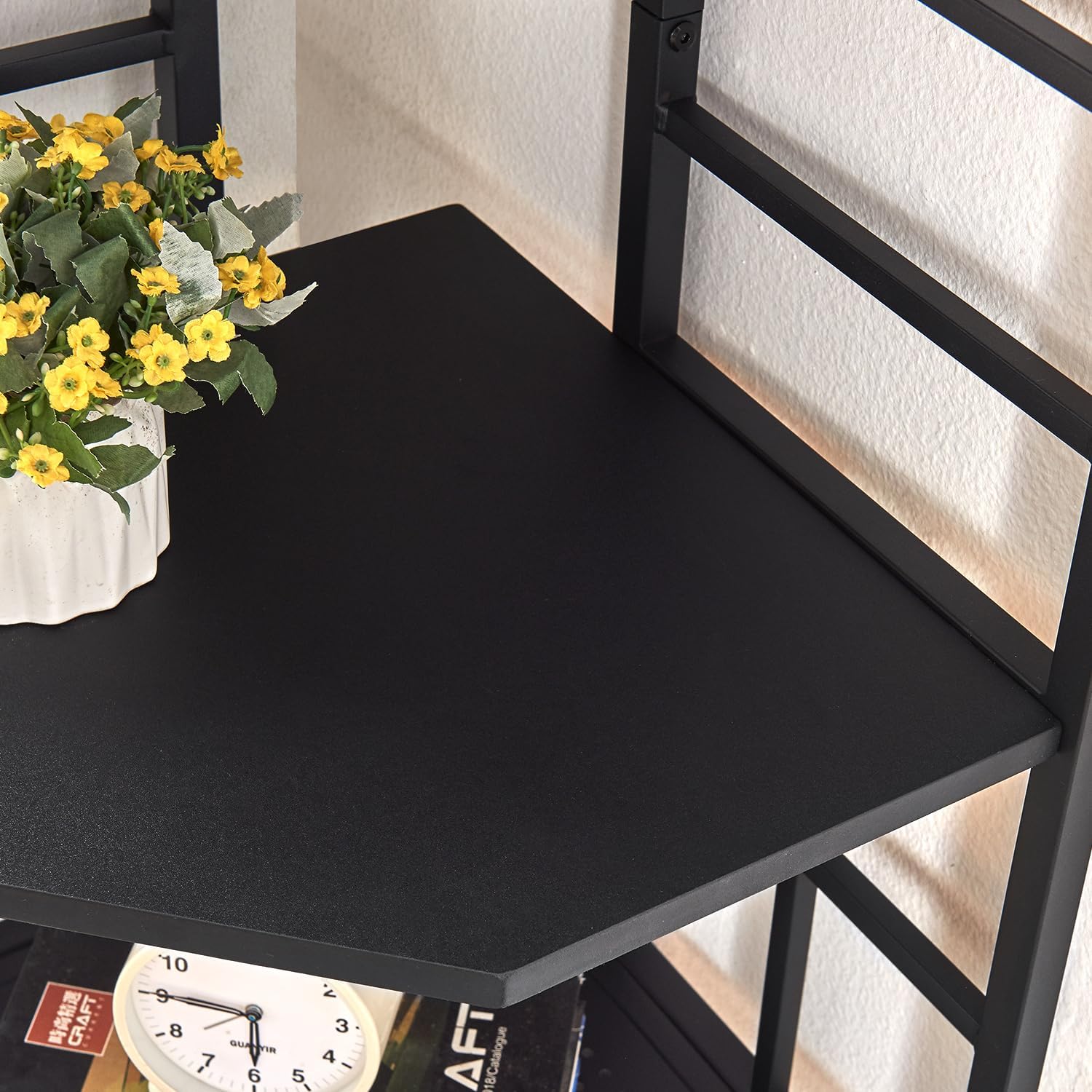 HOMISSUE 6 Tier Corner Bookshelf Black 769 Inch Tall