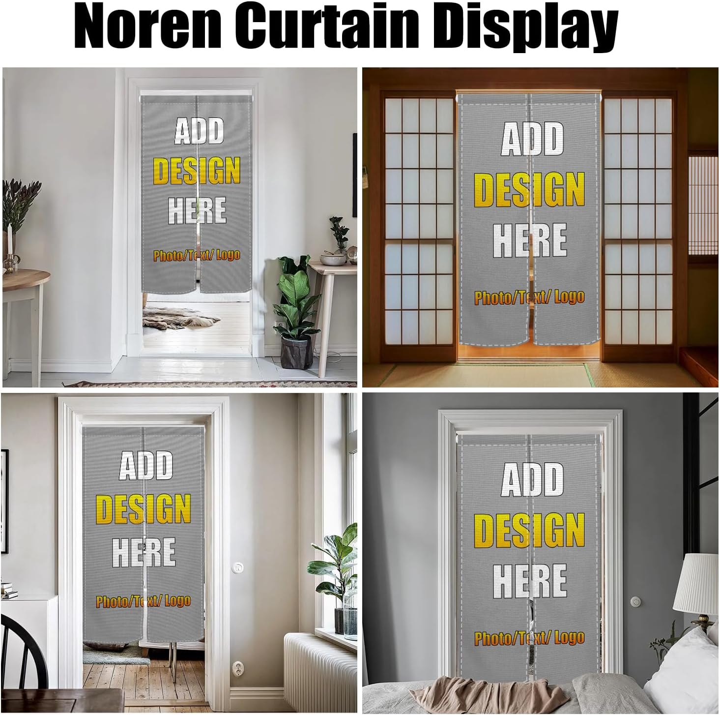 Customizable Japanese Double Sided Noren Door Curtain Panel