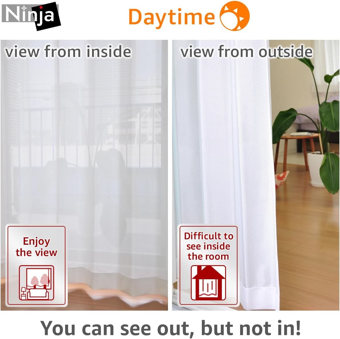 One-Way Privacy Privacy Curtains 2 Panels Set