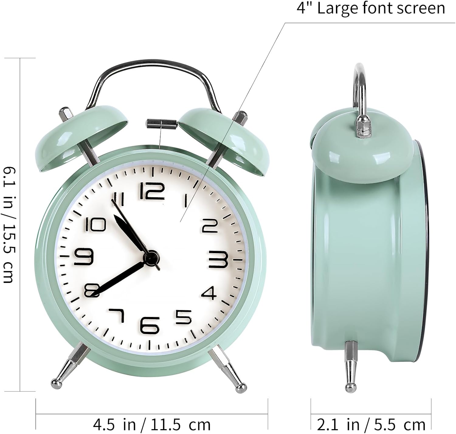 Loud Alarm Clock for Heavy Sleepers with Night Light and 3D Dial