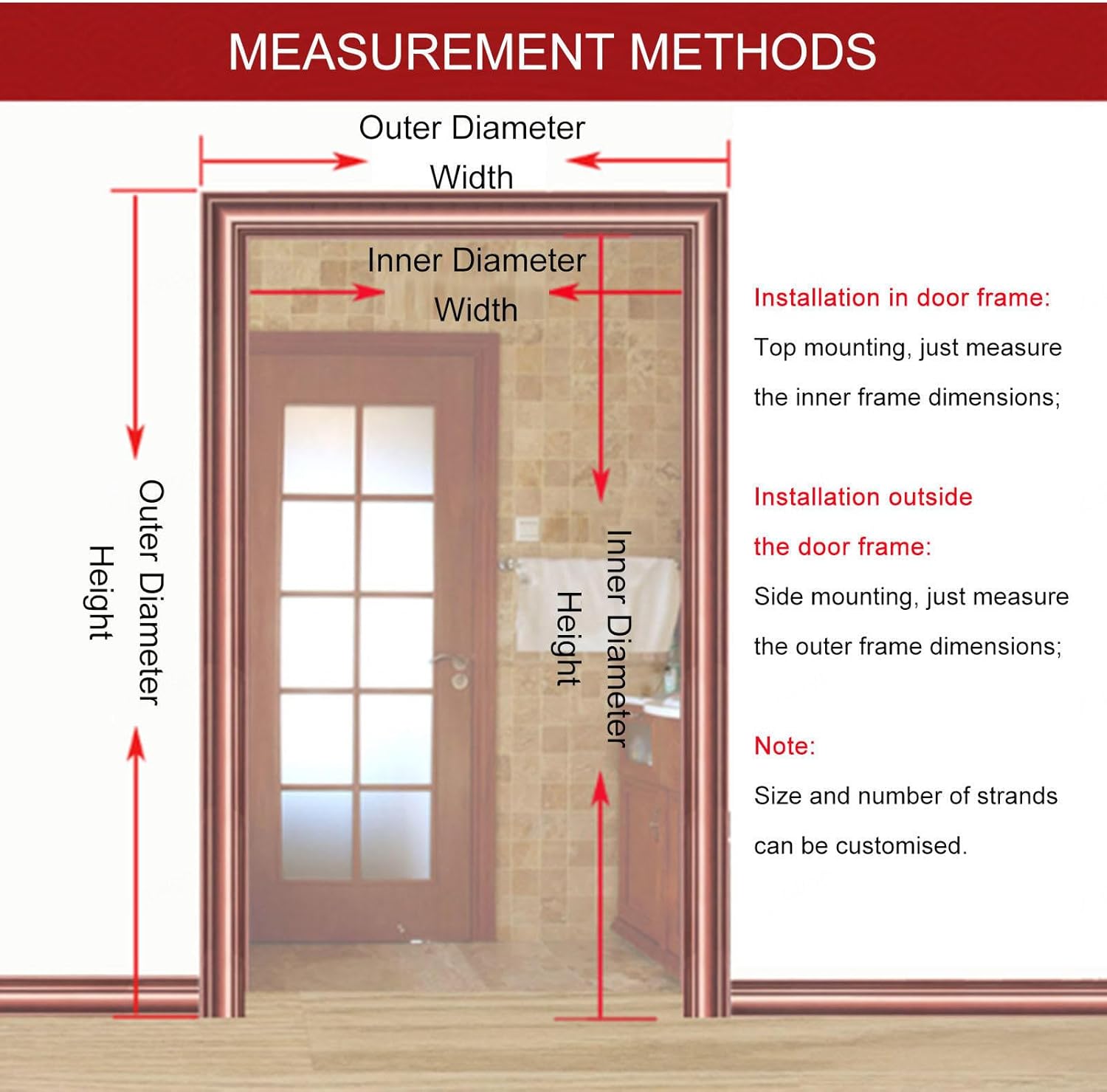 Jolan Bamboo Bead Curtain for Doors and Windows