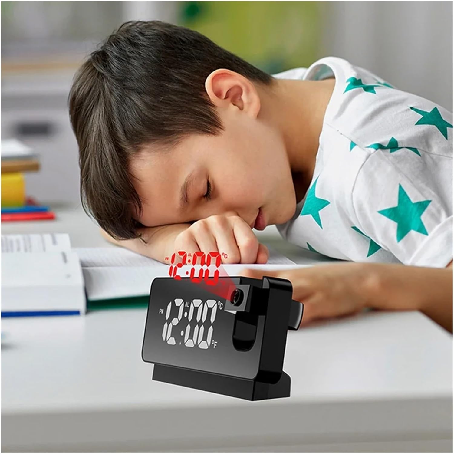 Digital Ceiling Projector Alarm Clock with Temperature Display
