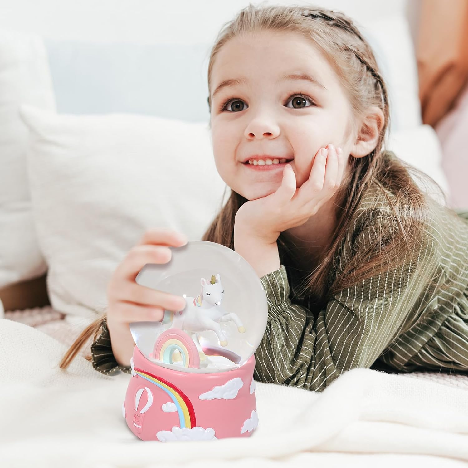 Unicorn Snow Globe with Music for Kids and Adults