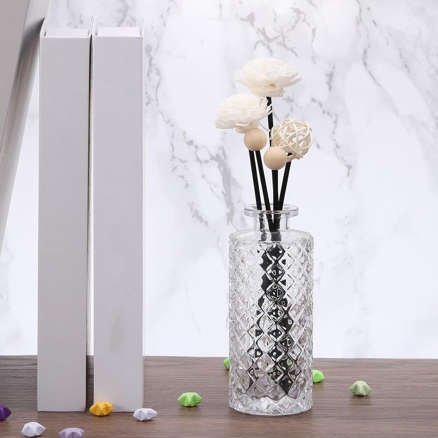 PATIKIL 30CM Reed Diffuser Stick 100 Pack with PET Bottle