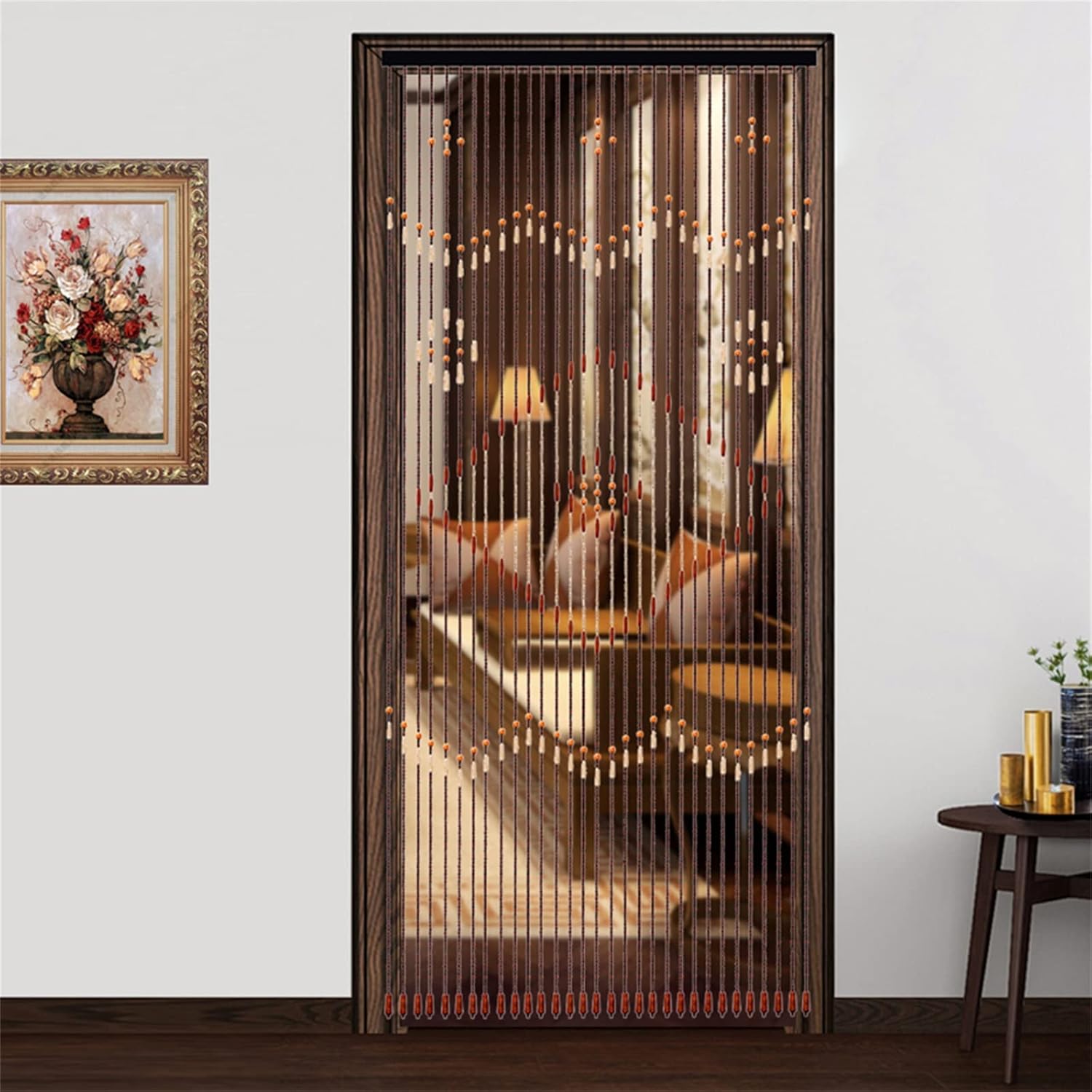 CNCEST Wooden Bead Curtain 31 Lines Panel