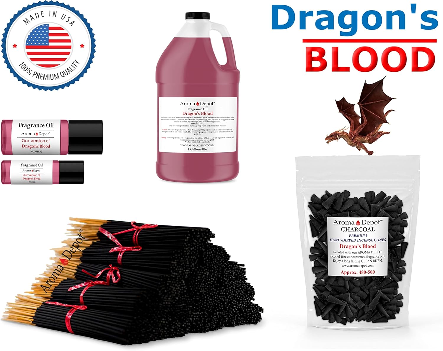 1 Inch Dragon Blood Incense Charcoal Cones 20 Pack