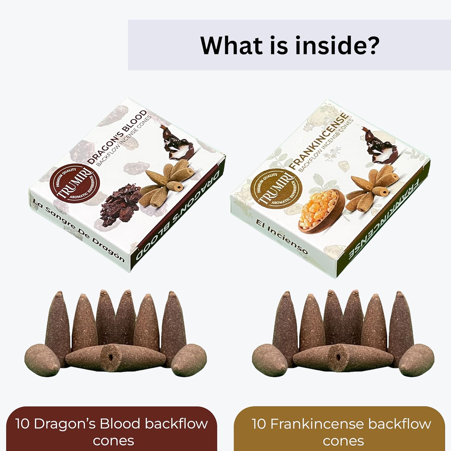 TRUMIRI Backflow Incense Cones - 20 Pack Waterfall