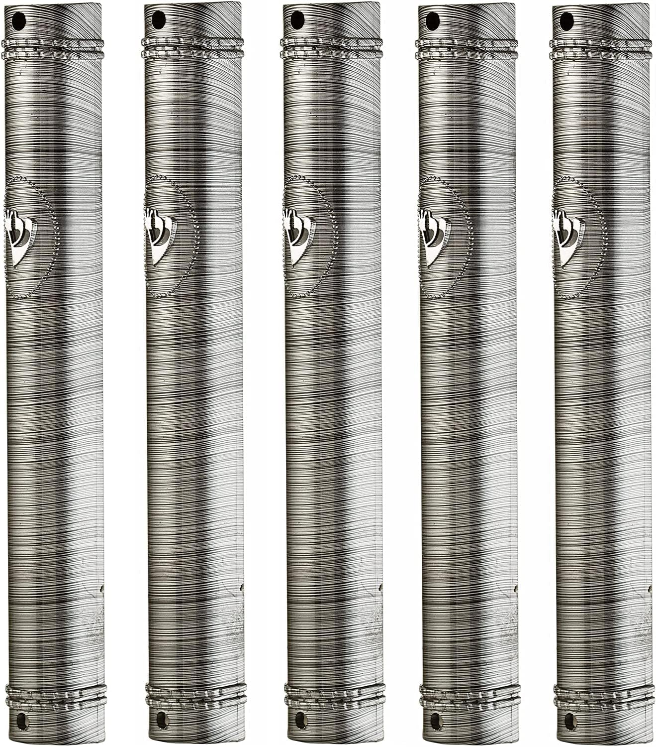 Mezuzah Case Holder Set of 5 Black and Silver Lines