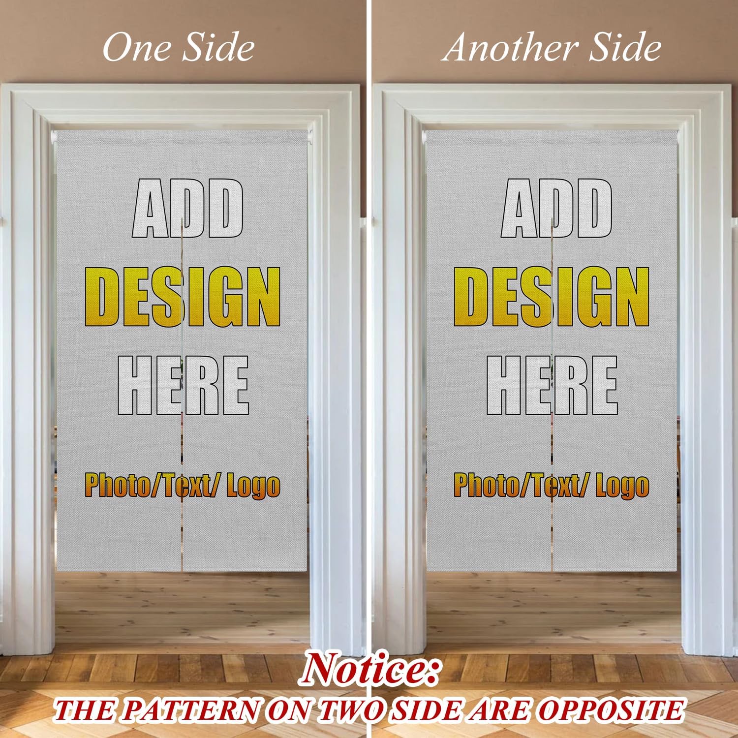 Custom Noren Curtain for Doorway with Double Sided Design