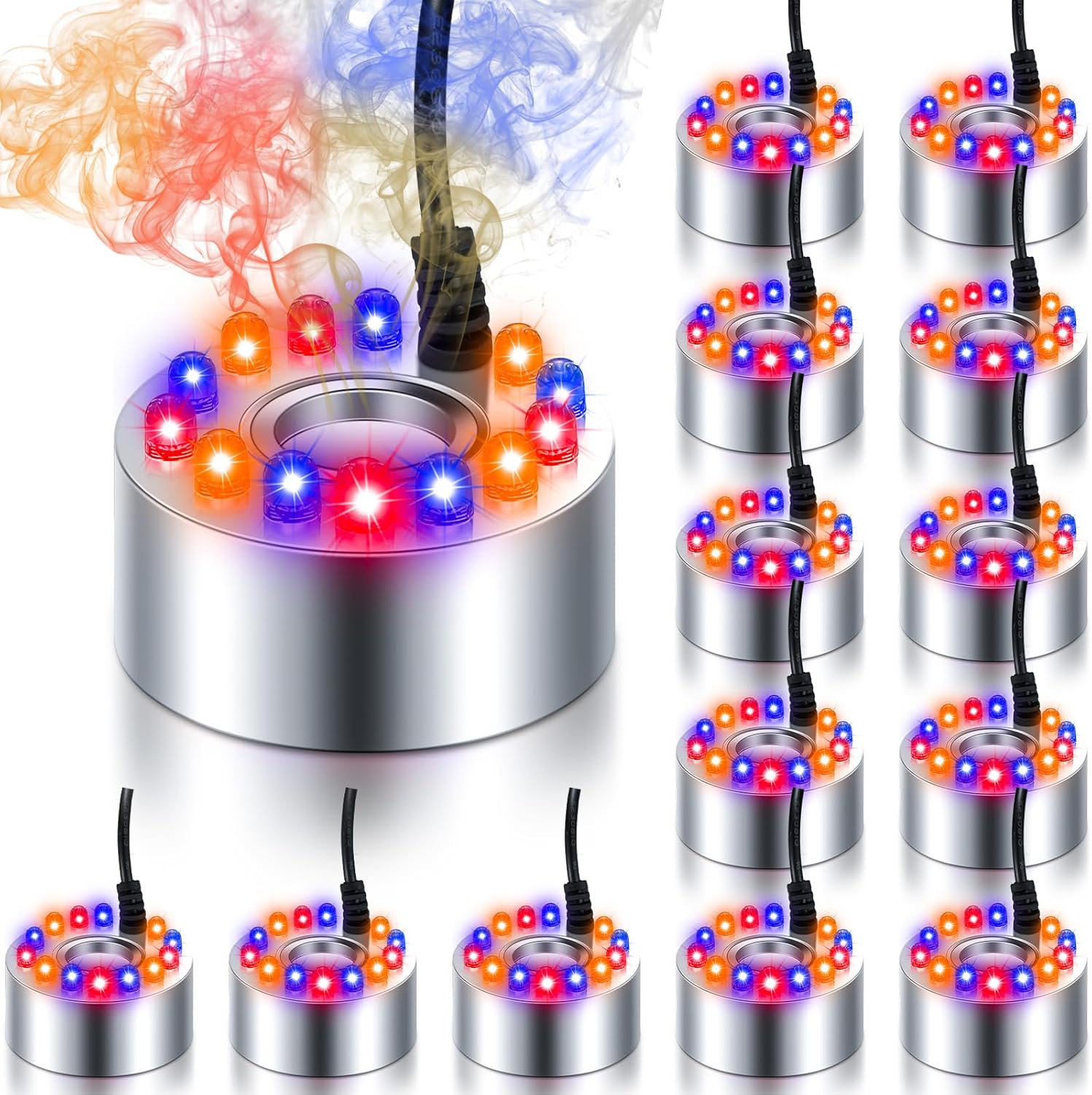 Retisee 12 Pack Halloween Mist Maker Fogger with LED Light